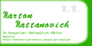 marton mattanovich business card