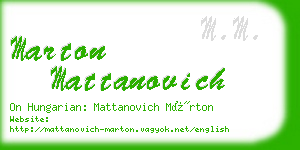 marton mattanovich business card